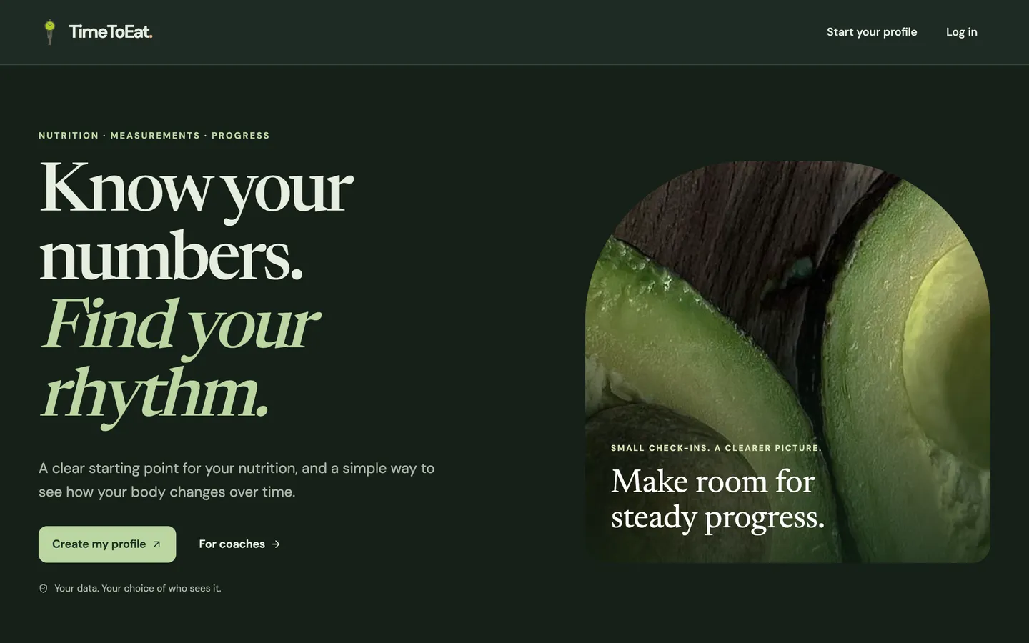 TimeToEat product interface